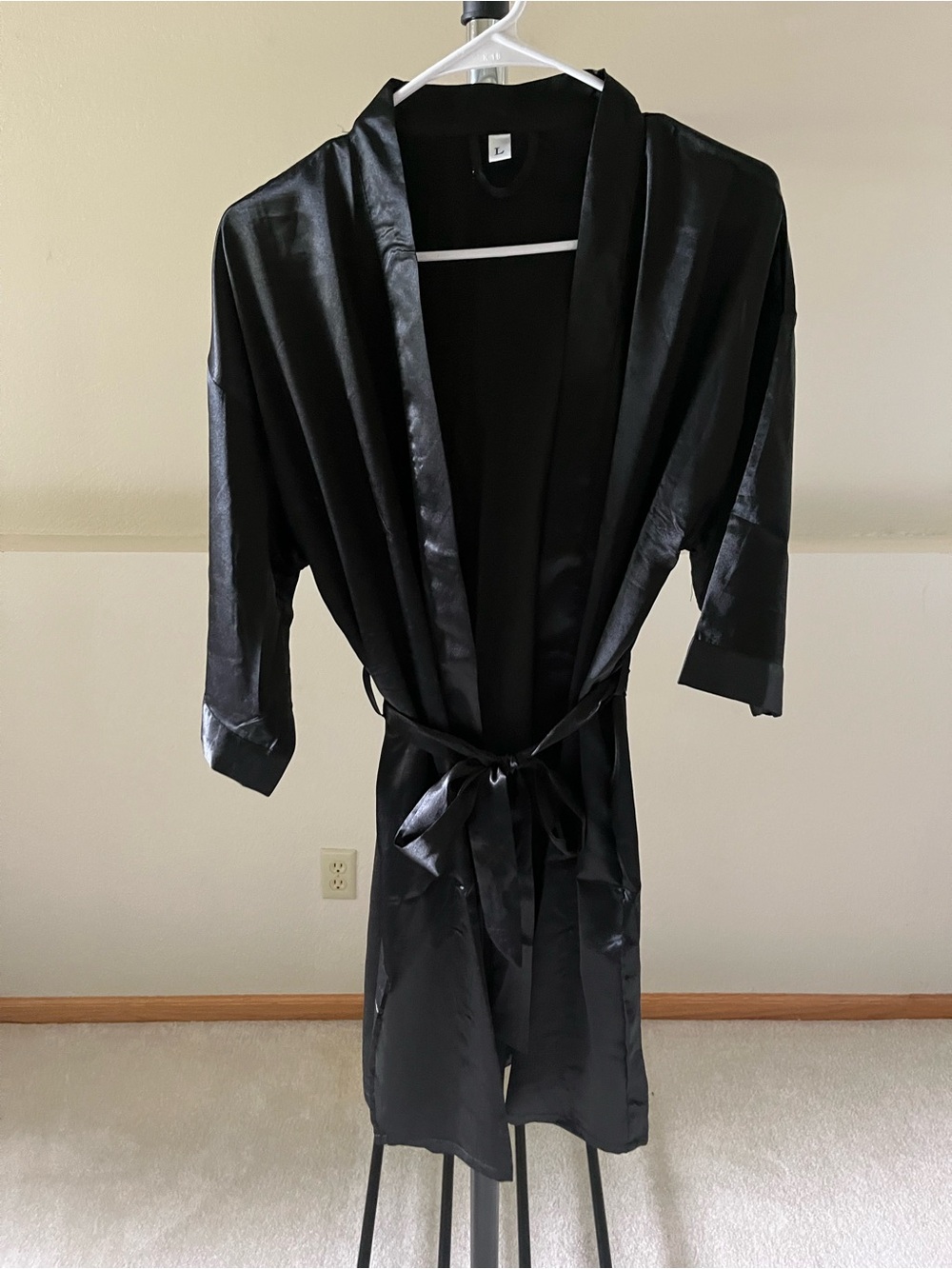 Black Satin Women’s Robe Jacket